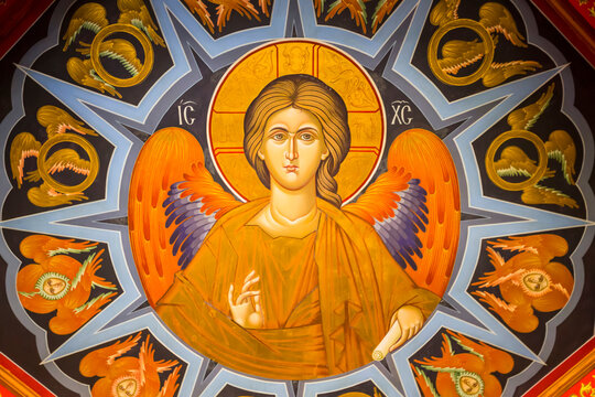 Ceiling Fresco, Monastery of Varlaam, Meteora; Thessaly, Greece