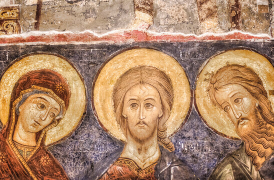 Interior Fresco, Cathedral of the Nativity (1222), Kremlin; Suzdal, Vladimir Oblast,  Russia