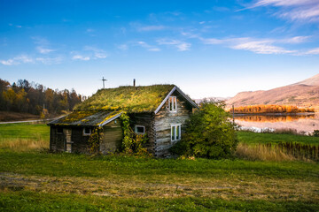 Polar house in Hestnesbukta, Vestvagoy - Lofoten Islands, Norway