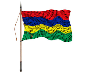 National flag of Mauritius. Background  with flag of Mauritius.