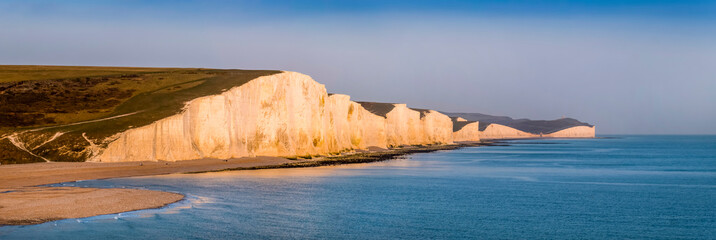 Seven Sisters, chalk cliffs in the English Channel; Sussex, England
