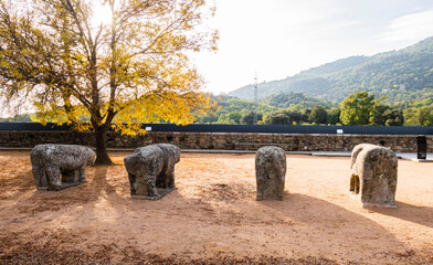 The Bulls of Guisando date from the IV - III century BC.  They are a vetón sculptural group that is located in the municipality of El Tiemblo, in the province of Ávila, Castilla y León, Spain. 