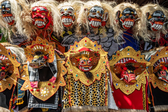 Masks for sale; Sempidi, Bali, Indonesia