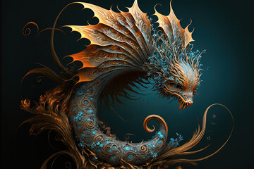 Sea dragon. Generative AI picture.