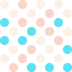 Blue, white, and cream pastel polka Dot seamless pattern background. Vector illustration.