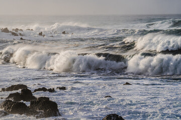 Stormy ocean waves