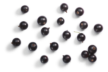 Blackcurrants Ribes nigrum, top view isolated png