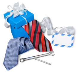 Fathers day concept. Tag with gift box