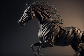 black horse with black background