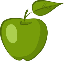 Green Apple with leaf