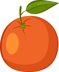 Orange Citrus fruit with leaf