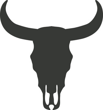 recommend clip art: Skull bull black silhouette