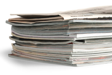 A big stack of fresh newspapers or magazines