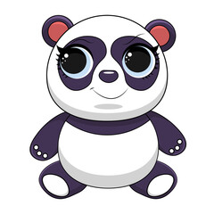 Cute Panda Laughing Cartoon Vector Icon Illustration. Animal Nature Icon Concept Isolated Premium Vector. Flat Cartoon Style
