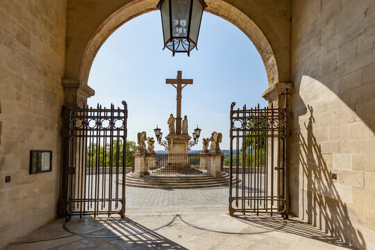 Entrance to Avignon Cathedral by the Palais des Papes; Avignon, France