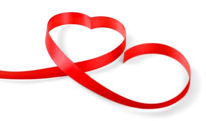 Elegant Red satin gift Ribbon in heart shape