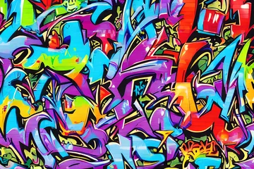 Deurstickers Graffiti Background, Graffiti art, Abstract Graffiti background "Generative AI" © Forhadx5