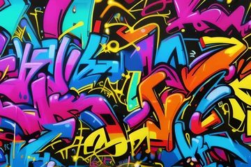 Tuinposter Graffiti Background, Graffiti art, Abstract Graffiti background "Generative AI" © Forhadx5