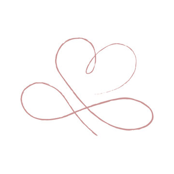 Red thin lines two hearts love infinity symbol on white background - Vector