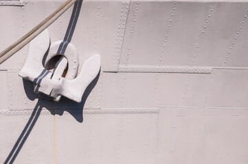 Close-up of Raised Anchor on side of Ship, Halifax, Nova Scotia, Canada