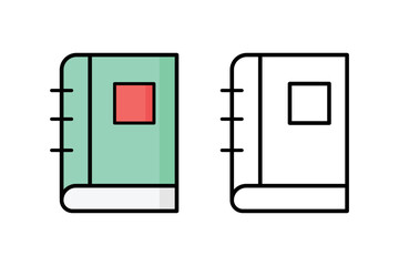 personal notebook vector line and flat icon design