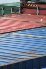 
containers on the ship