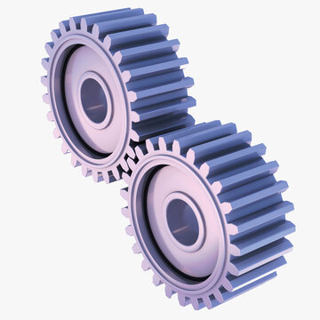 3D-Illustration of Gears on White Background