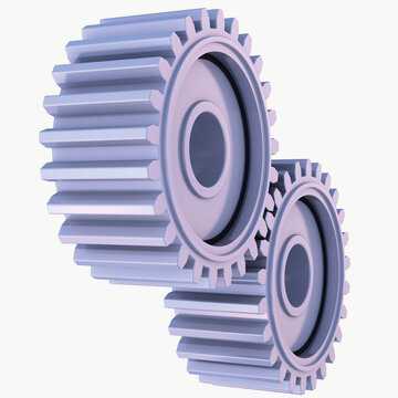 3D-Illustration of Gears on White Background