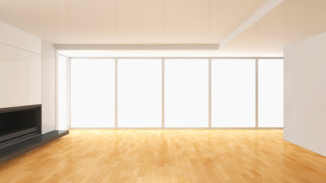 3D-Illustration of Empty Living Room