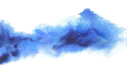 PNG Abstract Smoke blue colors watercolor and ink cloud blot on transparent backgrownd. - obrazy, fototapety, plakaty