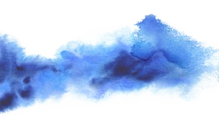 Foto op Aluminium PNG Abstract Smoke blue colors watercolor and ink cloud blot on transparent backgrownd. © Liliia