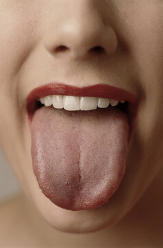 Close-up of Woman's Tongue