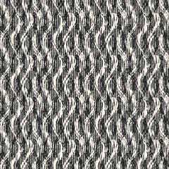 Monochrome Distressed Knit Textured Wavy Pattern