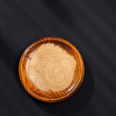 Maca andean ginseng - Organic Lepidium meyenii powder in the bowl