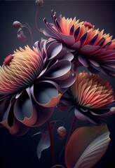Fototapeta na wymiar Fractal flower background. Generative AI