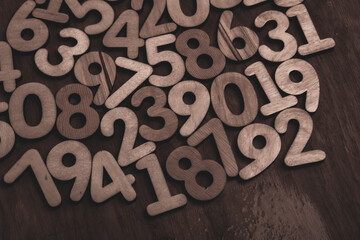 Background of numbers. from zero to nine. Numbers texture. Finance data concept. Mathematic....