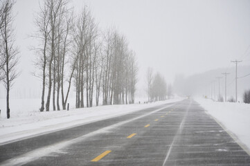 Highway in Winter, Ontario, Canada