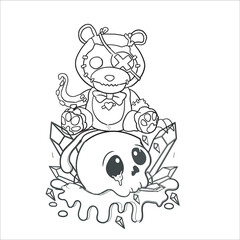 Pastel Goth Coloring Page For Adult