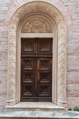 Old medieval wooden door in Montenegro