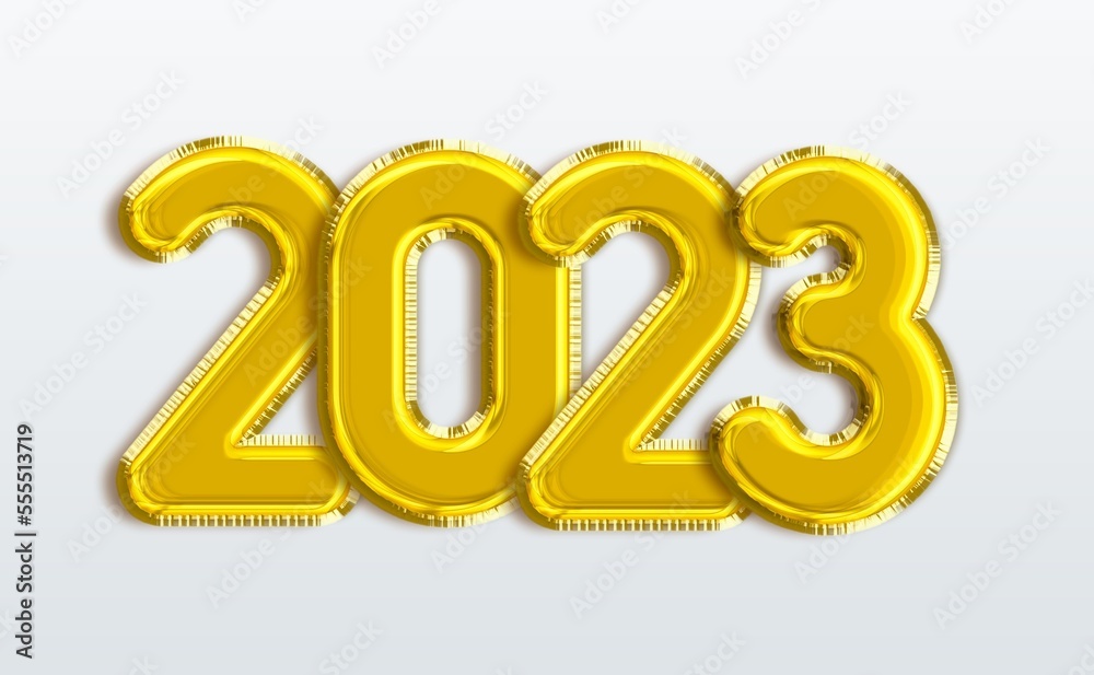 Sticker Greeting new year card with 2023 numbers