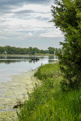 bass fishing on a lake