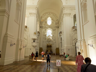 The beautiful white church in Salzburg.