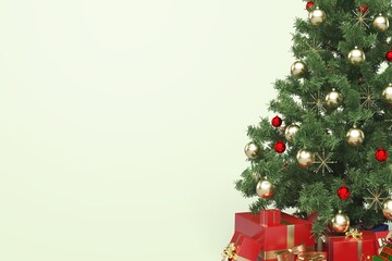 Beautiful holiday christmas background with tree