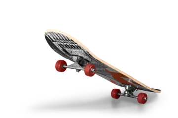 Fotobehang Modern sport skateboard deck with wheels © BillionPhotos.com