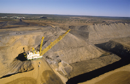 Black Coal Mining, Dragline Removing Overburden, Australia