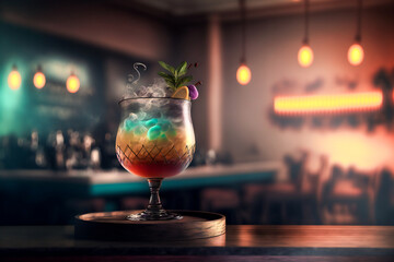 Luxurious lifestyle..  shot of cocktail.  Image created with Generative AI technology.
