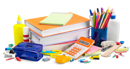 School colored stationery supplies collection