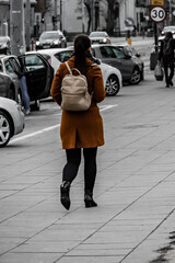 person walking in the city