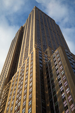 Looking up at Empire State Building, New York City, New York, USA