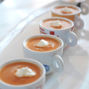 Row of Hot Beverages